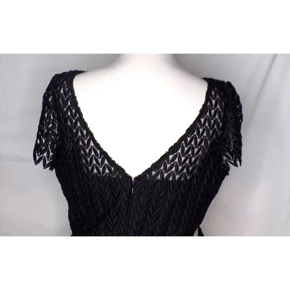 🆕KAY UNGER Tatum Lace Midi Cocktail Dress Black 10 - Picture 11 of 11